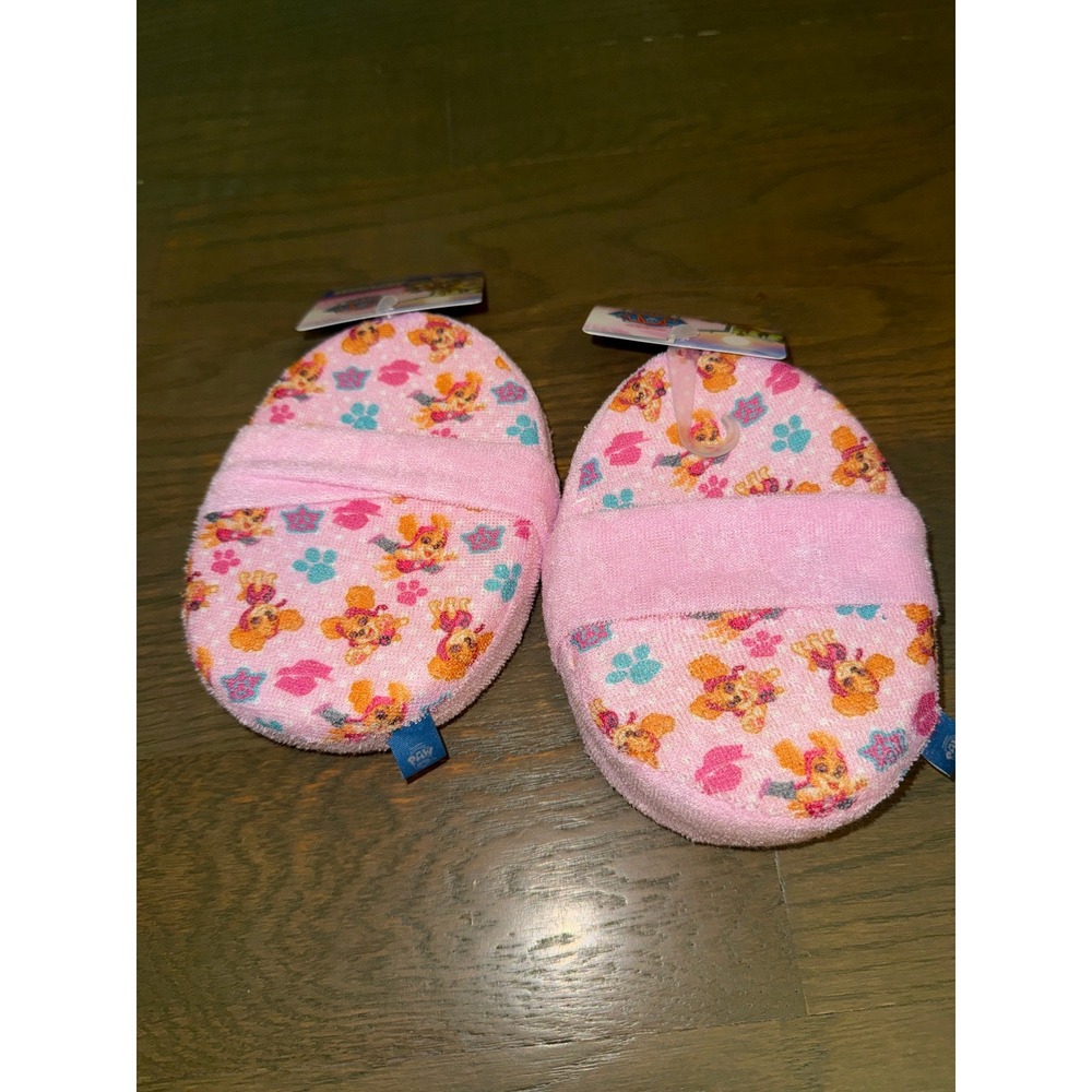 Paw Patrol Exfoliating Body Sponge Mitts Pink Skye Everest 2 Pack NWT